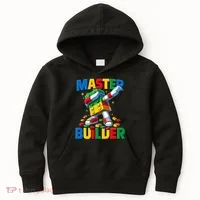 Dabbing Blocks Bricks Building Fun Master Builder Kids Hoodie thumb 0