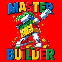 Dabbing Blocks Bricks Building Fun Master Builder Santa Hat thumb 1