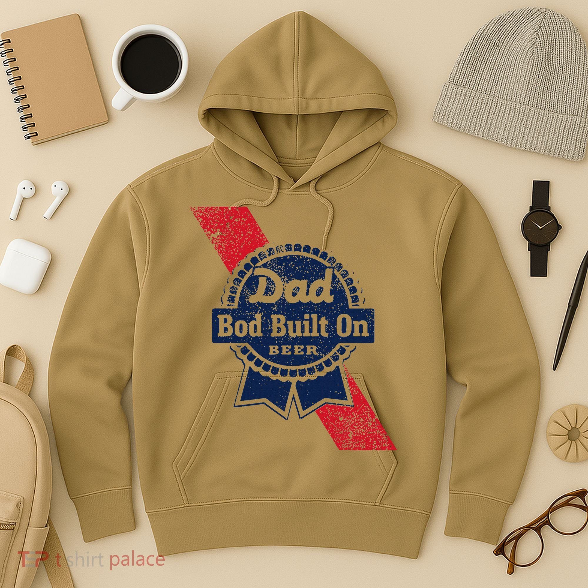 Dad Bod Built On Beer Funny Beer Hoodie