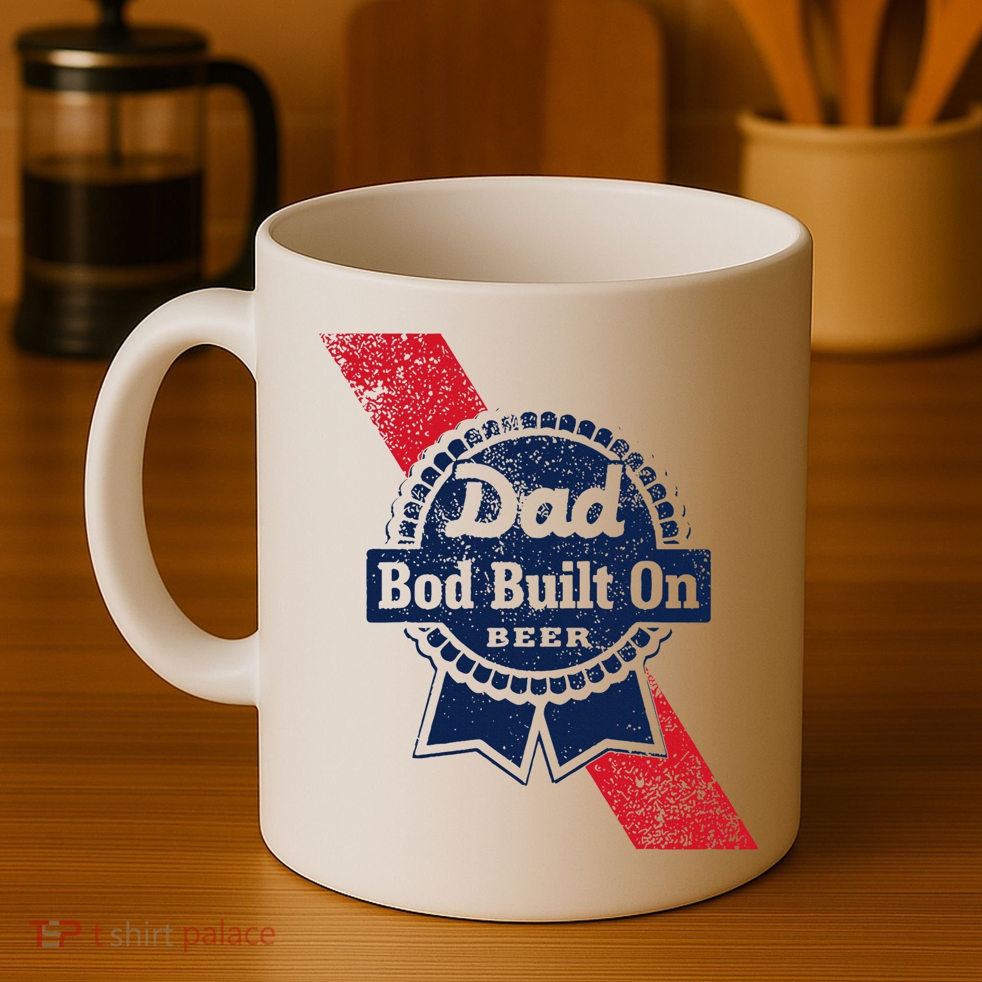 Dad Bod Built On Beer Funny Beer Coffee Mug