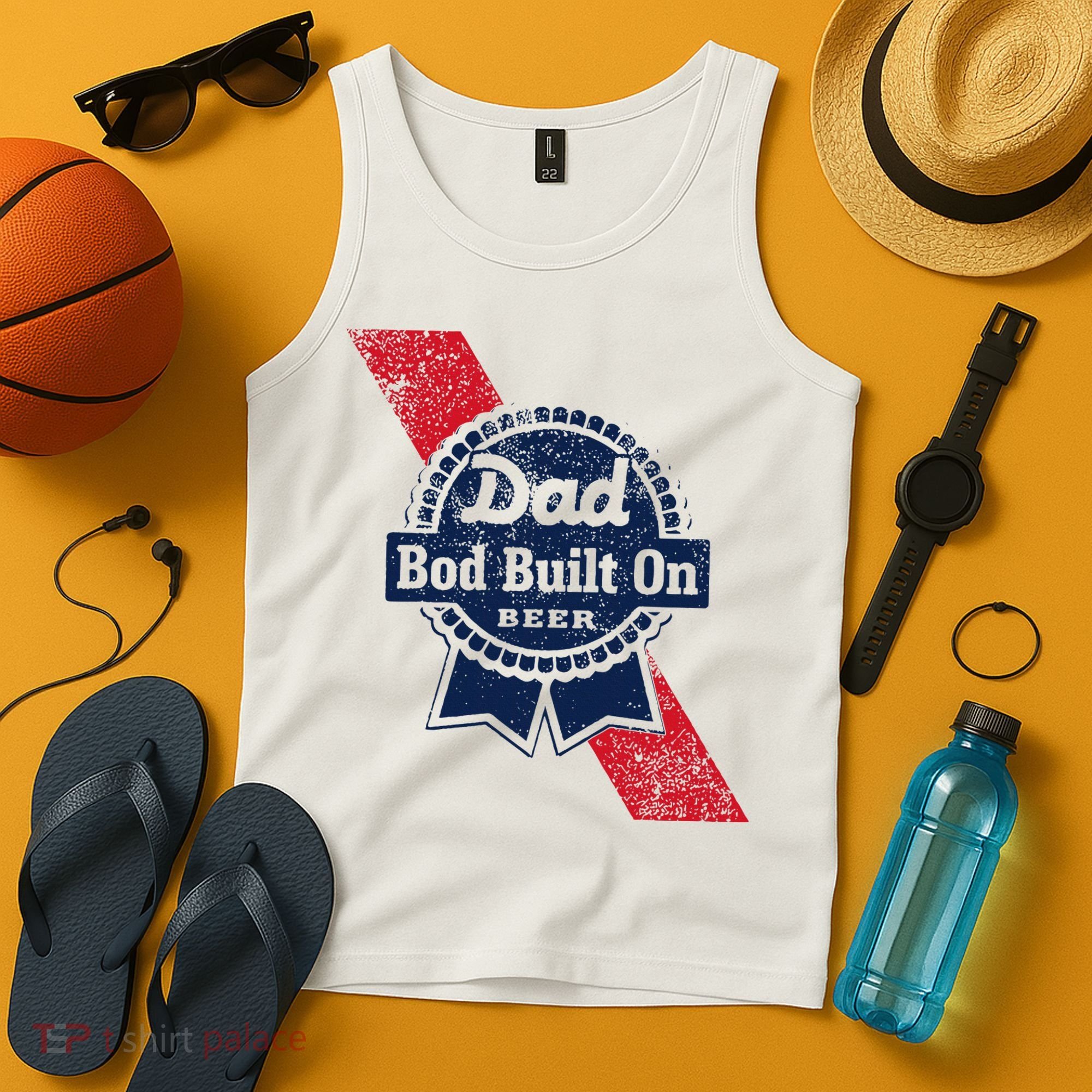 Dad Bod Built On Beer Funny Beer Tank Top