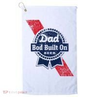 Dad Bod Built On Beer Funny Beer Golf Towel thumb 0