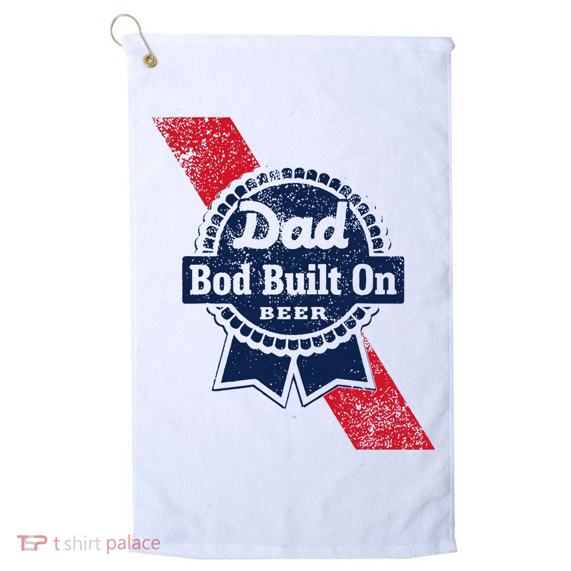 Dad Bod Built On Beer Funny Beer Golf Towel