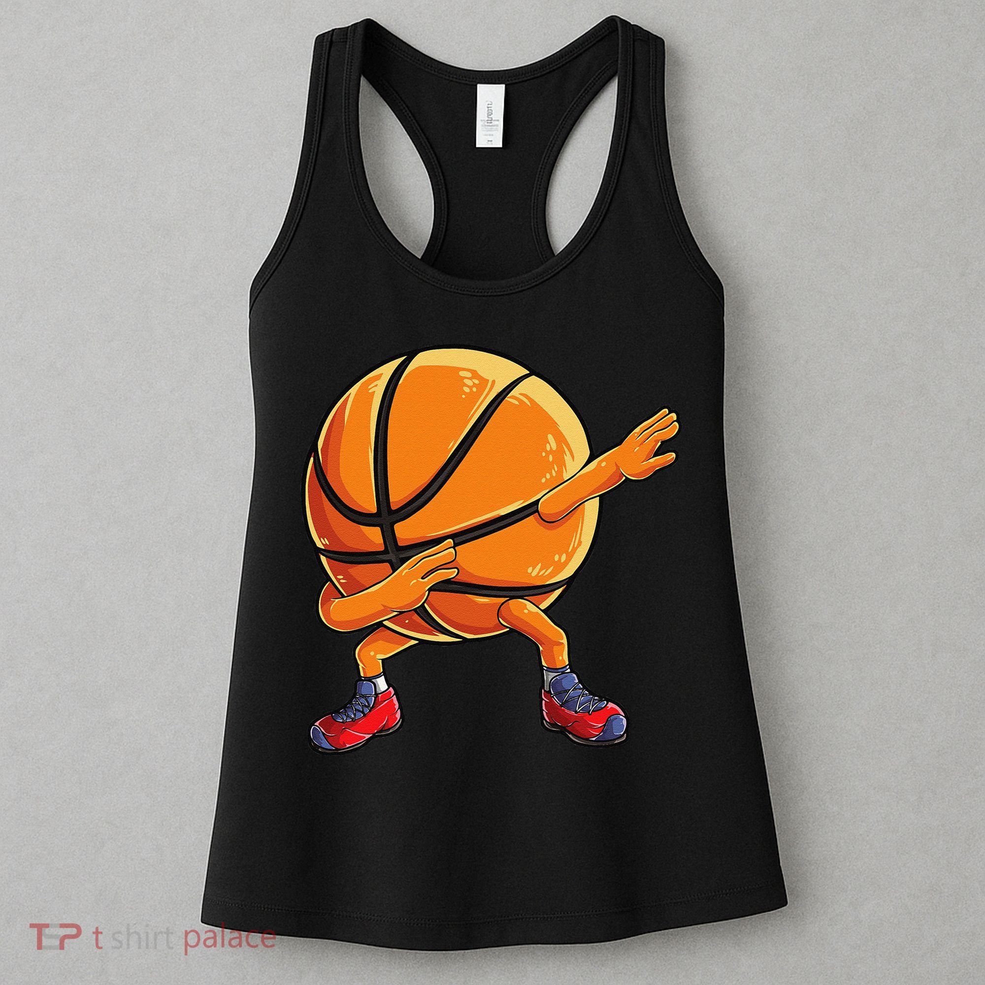 Dabbing Basketball Ball Funny Sports Player Women's Tank Top