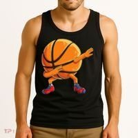 Dabbing Basketball Ball Funny Sports Player Tank Top thumb 3