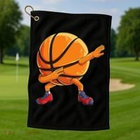 Dabbing Basketball Ball Funny Sports Player Golf Towel thumb 1