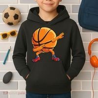 Dabbing Basketball Ball Funny Sports Player Kids Hoodie thumb 2
