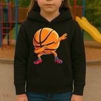Dabbing Basketball Ball Funny Sports Player Kids Hoodie thumb 3