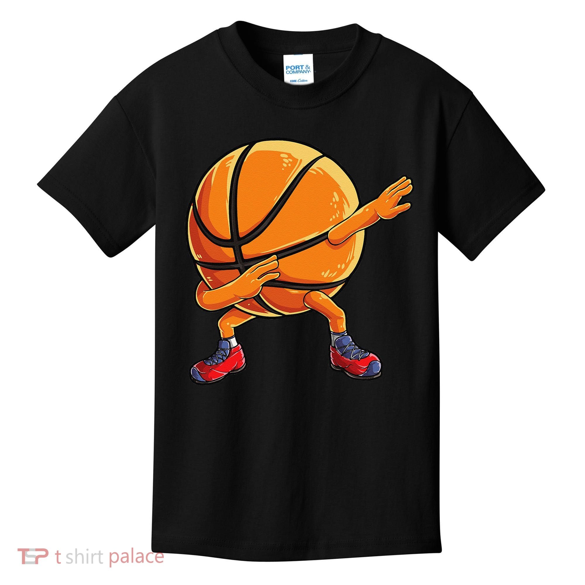 Dabbing Basketball Ball Funny Sports Player Kids T-Shirt
