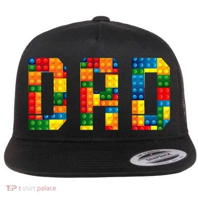 Dad Brick Builder Funny Blocks Master Builder Flat Bill Trucker Hat