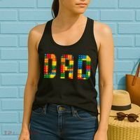 Dad Brick Builder Funny Blocks Master Builder Women's Tank Top thumb 2