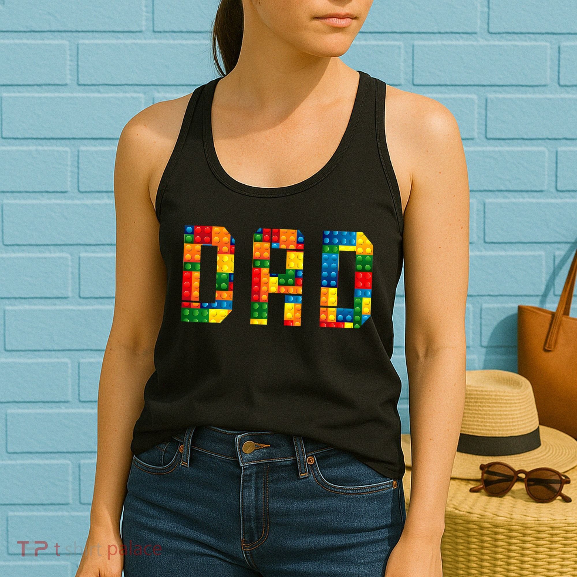 Dad Brick Builder Funny Blocks Master Builder Women's Tank Top