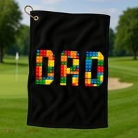 Dad Brick Builder Funny Blocks Master Builder Golf Towel thumb 1