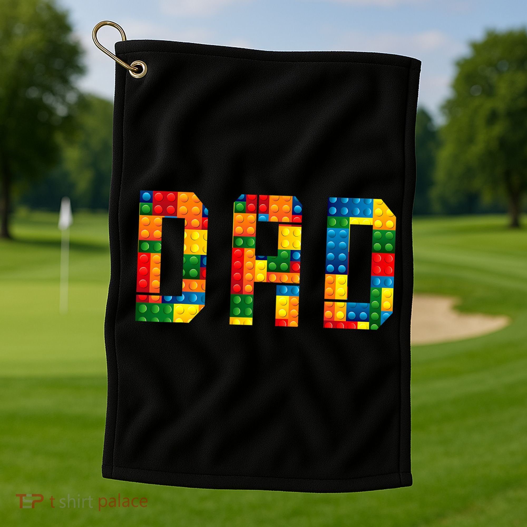 Dad Brick Builder Funny Blocks Master Builder Golf Towel