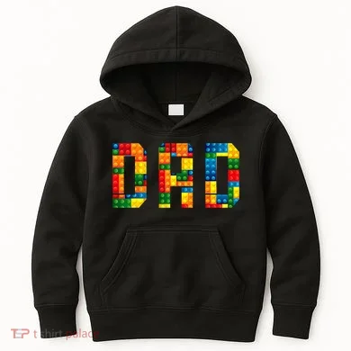 Dad Brick Builder Funny Blocks Master Builder Kids Hoodie