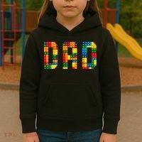 Dad Brick Builder Funny Blocks Master Builder Kids Hoodie thumb 3