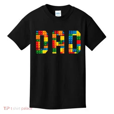 Dad Brick Builder Funny Blocks Master Builder Kids T-Shirt