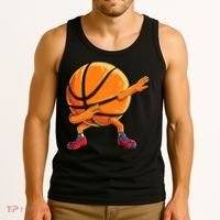 Dabbing Basketball Ball Funny  Sports Player Tank Top thumb 3