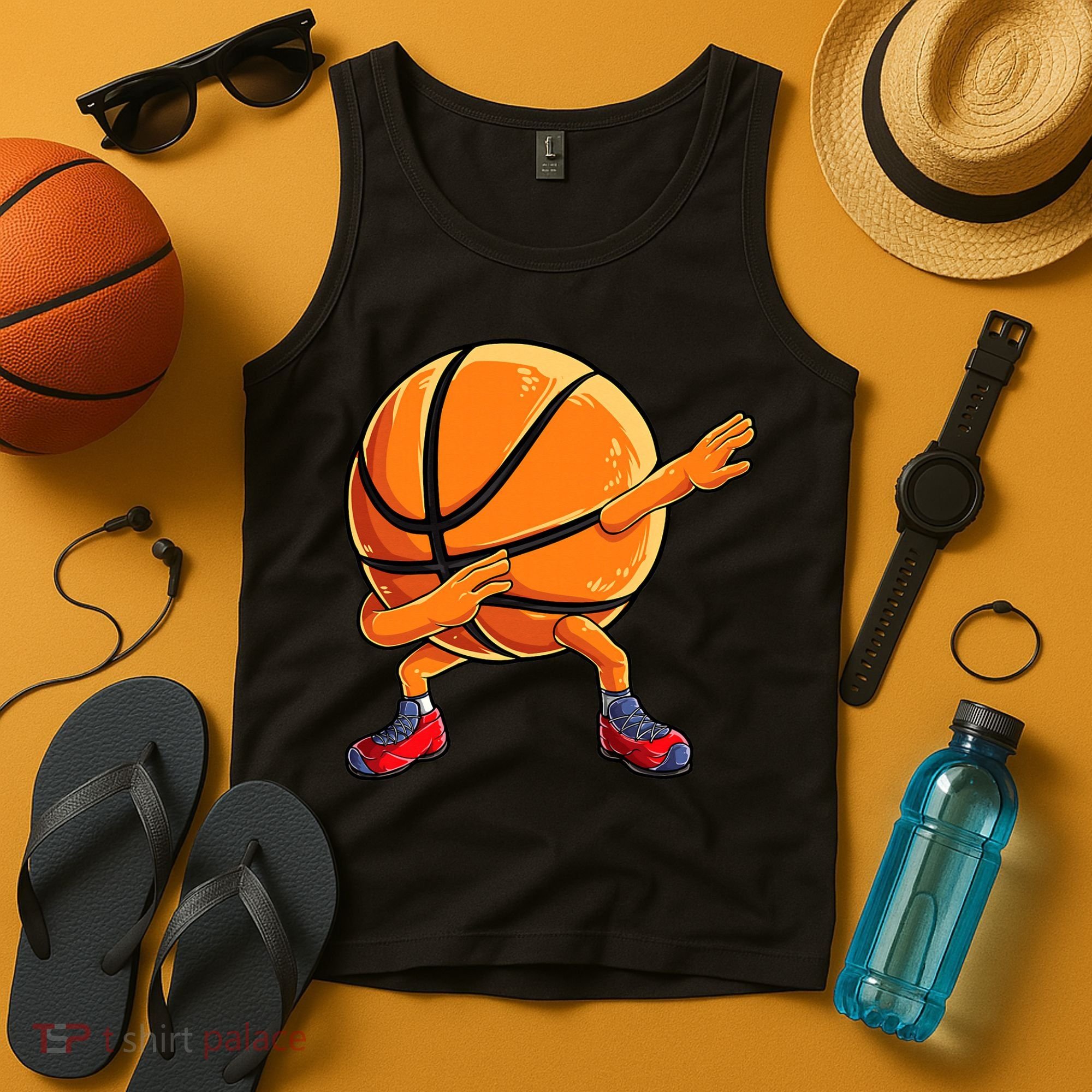 Dabbing Basketball Ball Funny  Sports Player Tank Top