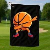Dabbing Basketball Ball Funny  Sports Player Golf Towel thumb 1