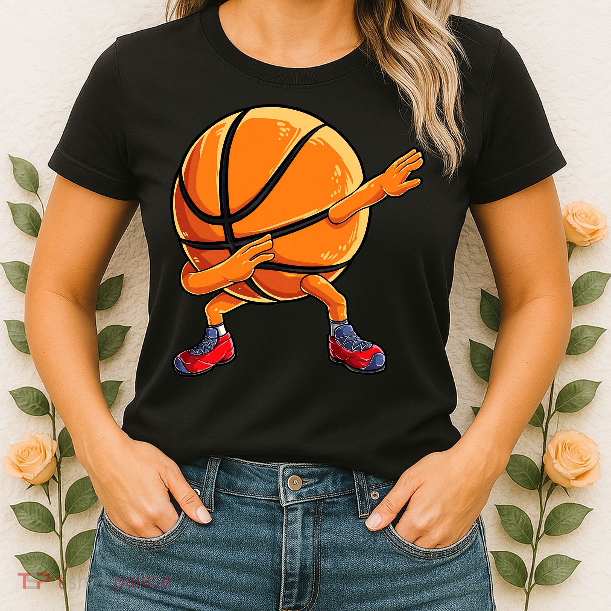 Dabbing Basketball Ball Funny  Sports Player Women's T-Shirt