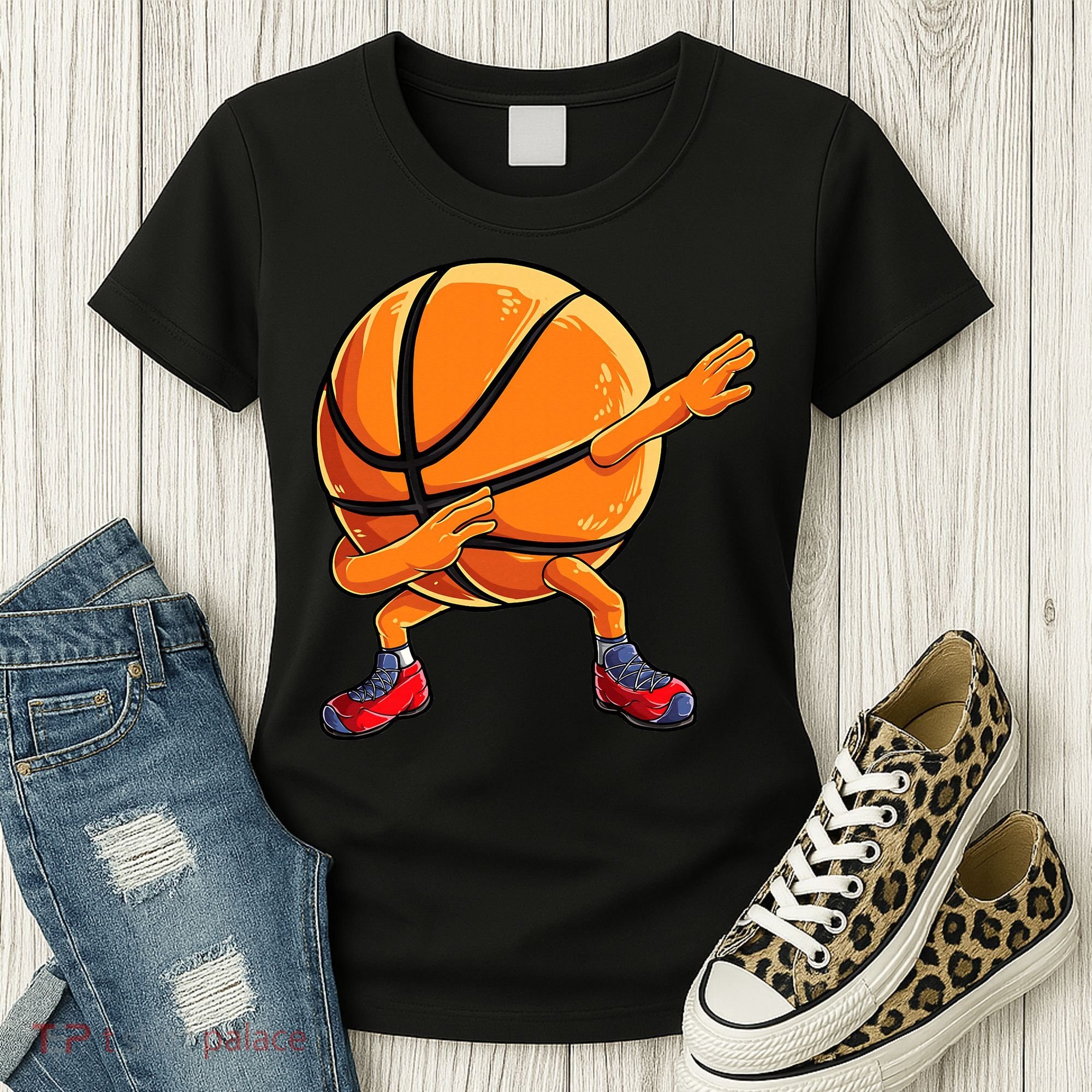 Dabbing Basketball Ball Funny  Sports Player Women's T-Shirt