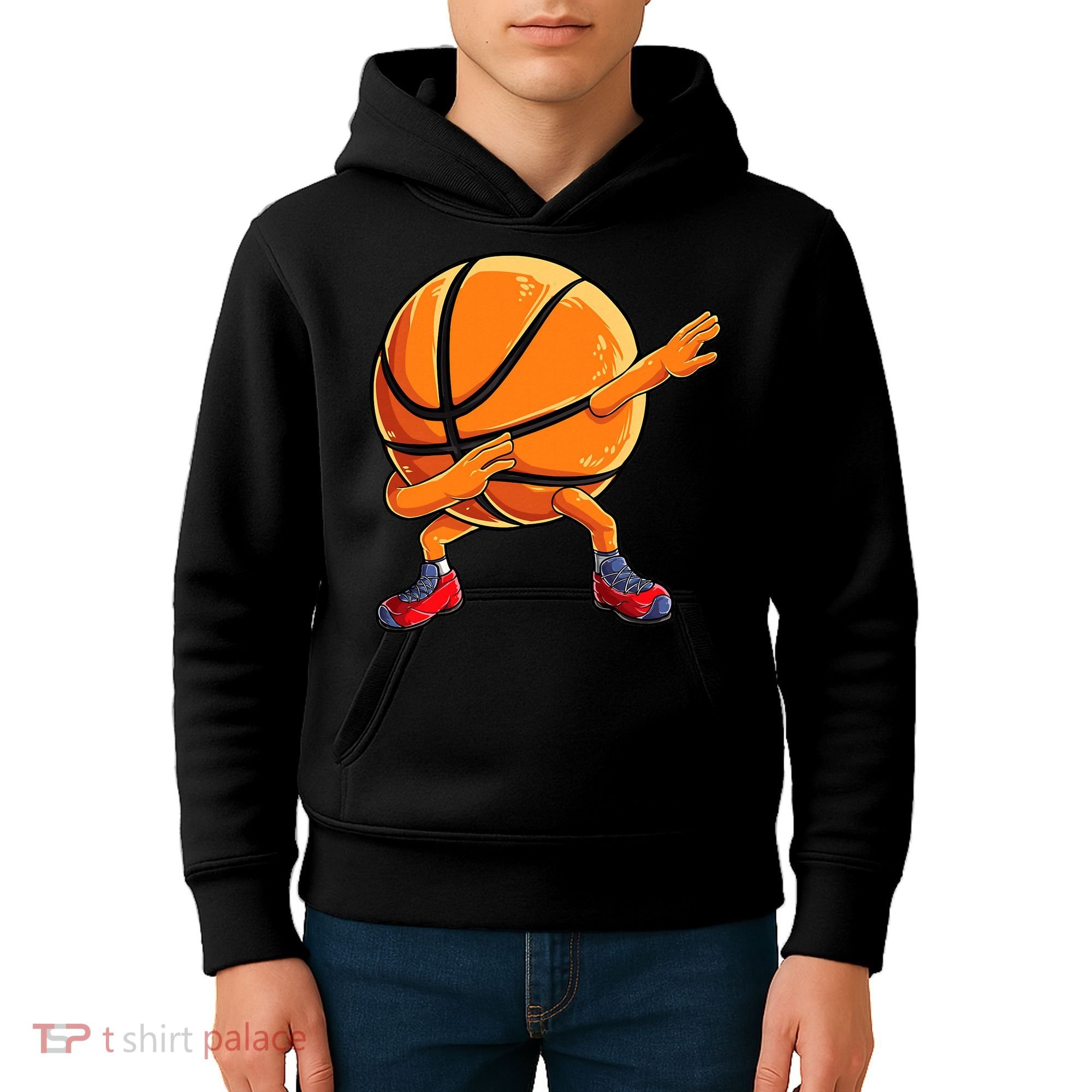 Dabbing Basketball Ball Funny  Sports Player Kids Hoodie