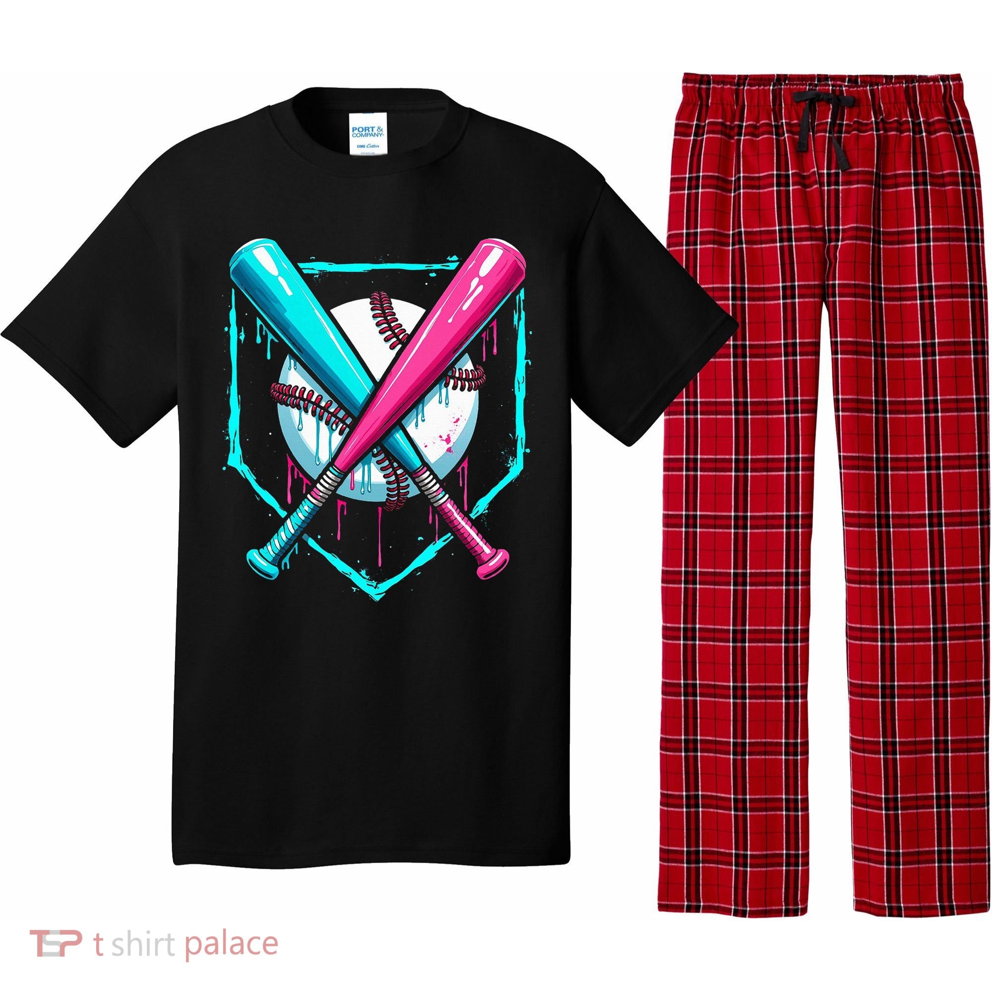 Drip Baseball Bat Baseball Drip Pajama Set
