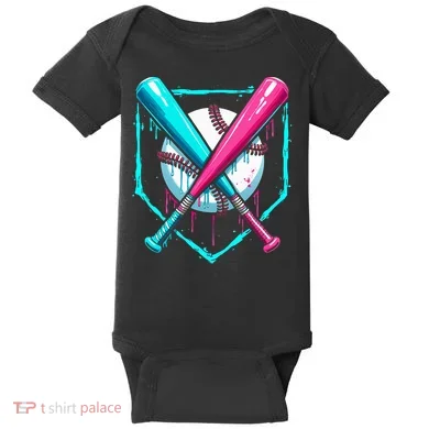 Drip Baseball Bat Baseball Drip Baby Bodysuit