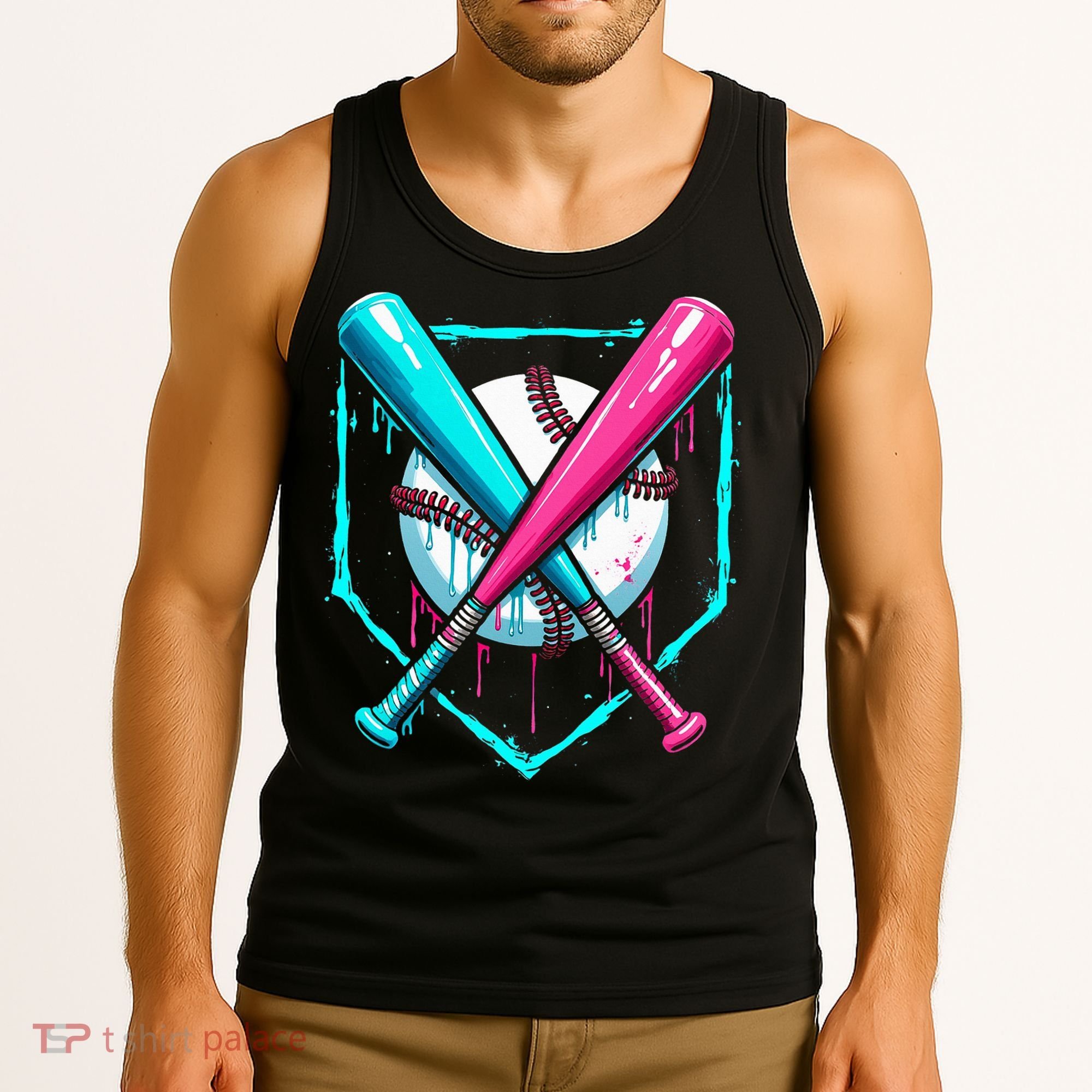 Drip Baseball Bat Baseball Drip Tank Top