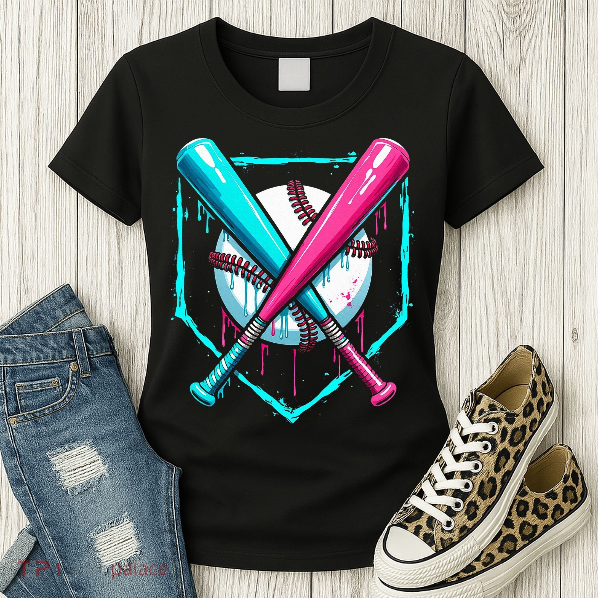 Drip Baseball Bat Baseball Drip Women's T-Shirt