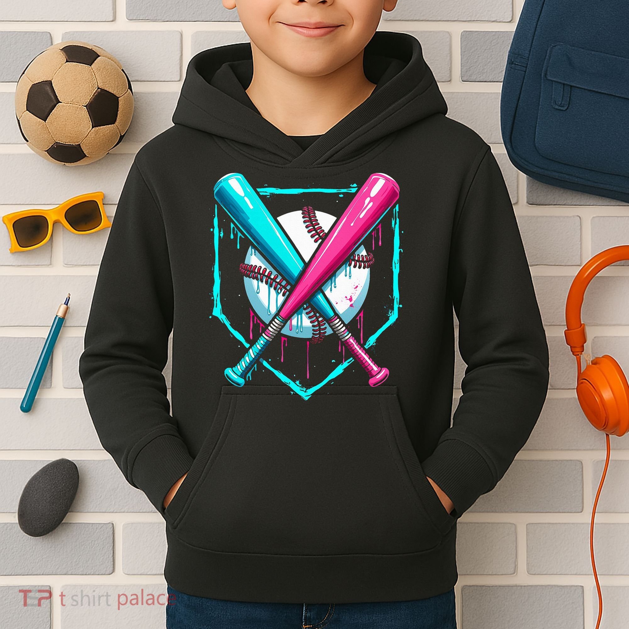 Drip Baseball Bat Baseball Drip Kids Hoodie