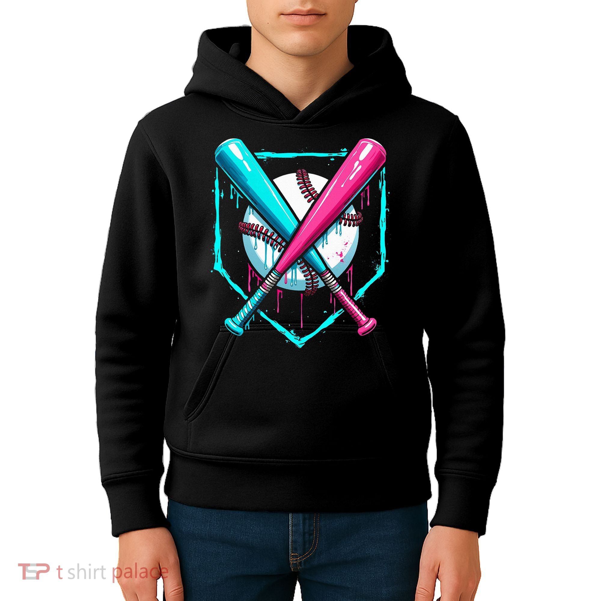 Drip Baseball Bat Baseball Drip Kids Hoodie