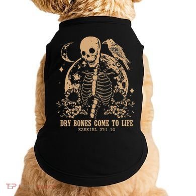 Dry Bones Come To Life Floral Skeleton Doggie Tank