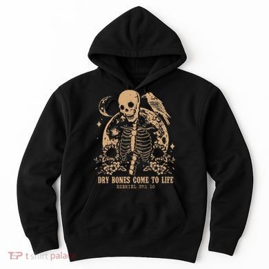 Dry Bones Come To Life Floral Skeleton Hoodie