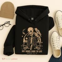 Dry Bones Come To Life Floral Skeleton Hoodie thumb 4