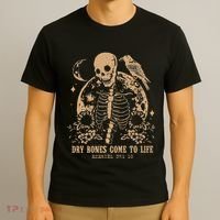 Dry Bones Come To Life Floral Skeleton T-Shirt thumb 3