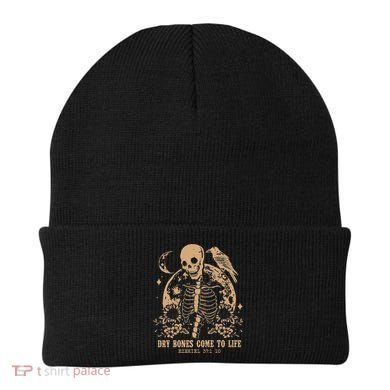 Dry Bones Come To Life Floral Skeleton Beanie