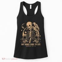Dry Bones Come To Life Floral Skeleton Women's Tank Top thumb 0