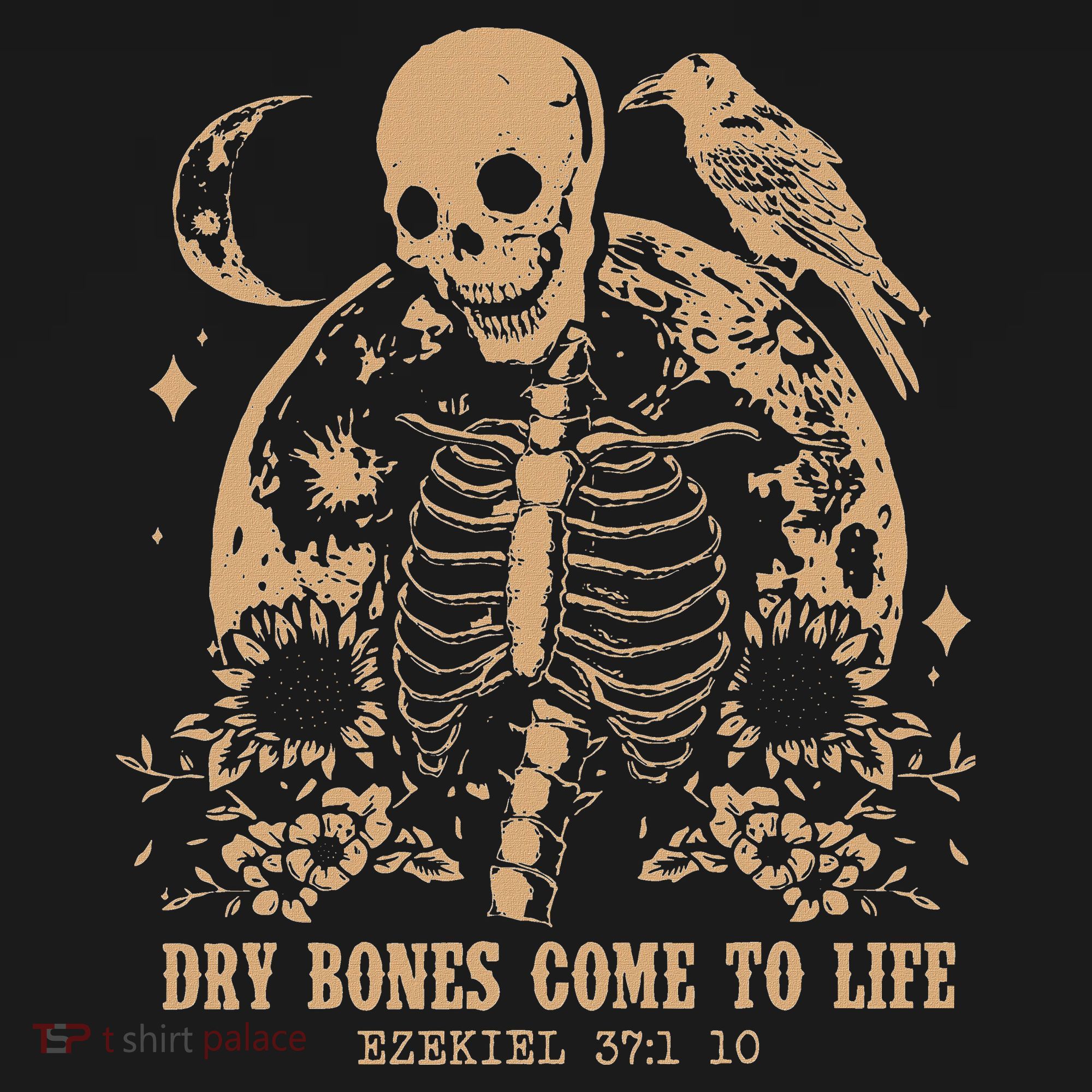 Dry Bones Come To Life Floral Skeleton Toddler Hoodie