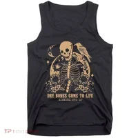 Dry Bones Come To Life Floral Skeleton Tank Top thumb 0