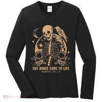 Dry Bones Come To Life Floral Skeleton Women's Long Sleeve Shirt thumb 0