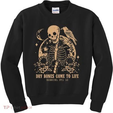 Dry Bones Come To Life Floral Skeleton Kids Sweatshirt