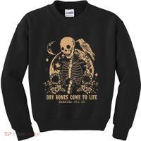 Dry Bones Come To Life Floral Skeleton Kids Sweatshirt thumb 0