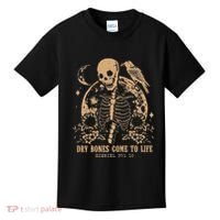 Dry Bones Come To Life Floral Skeleton Kids T-Shirt thumb 0