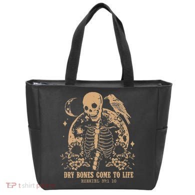 Dry Bones Come To Life Floral Skeleton Tote Bag