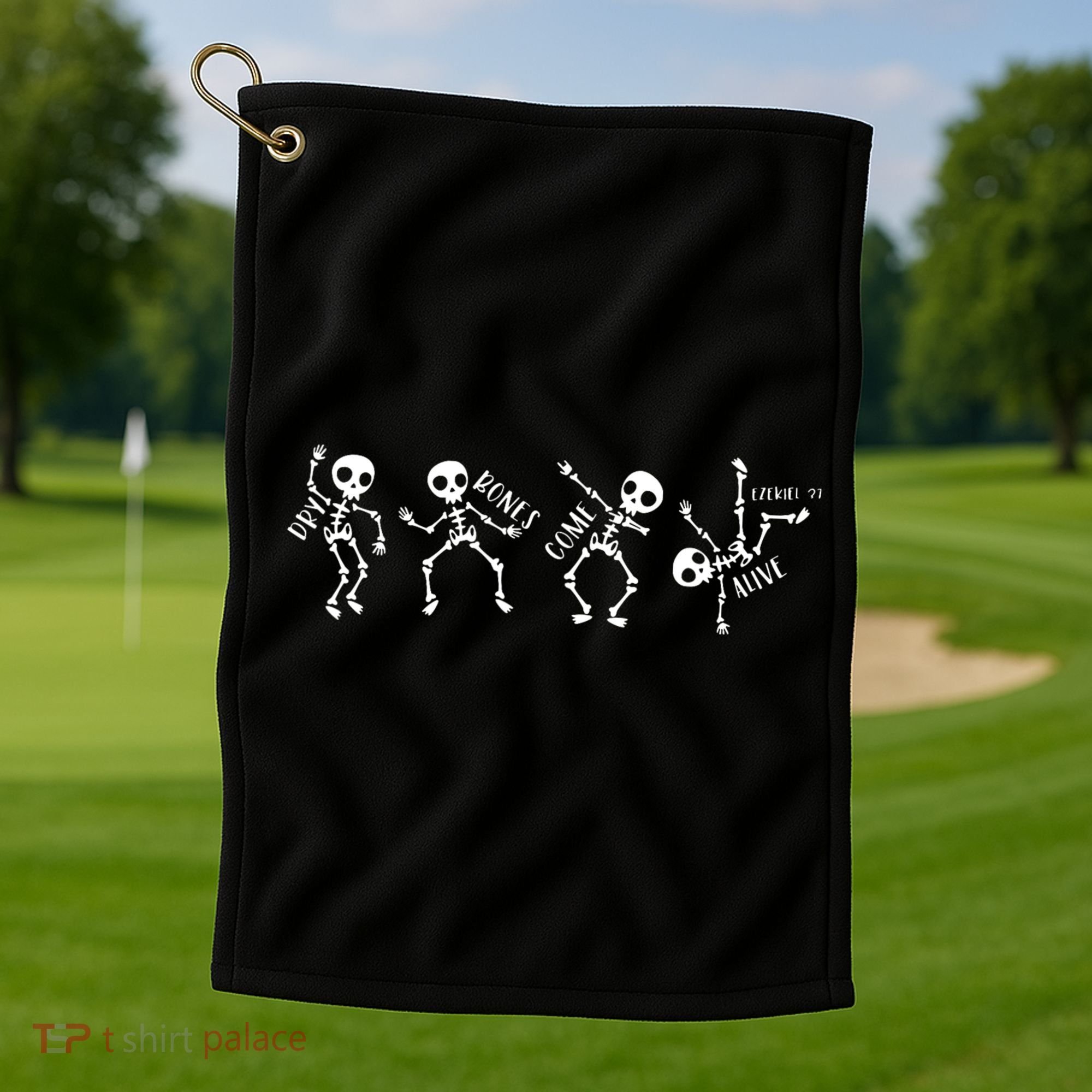 Dry Bones Come Alive Relaxed Funny Skeleton Dancing Golf Towel