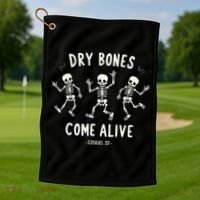 Dry Bones Come Alive Funny Skeleton Dancing Meme Gift Golf Towel thumb 1
