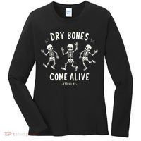 Dry Bones Come Alive Funny Skeleton Dancing Meme Gift Women's Long Sleeve Shirt thumb 0