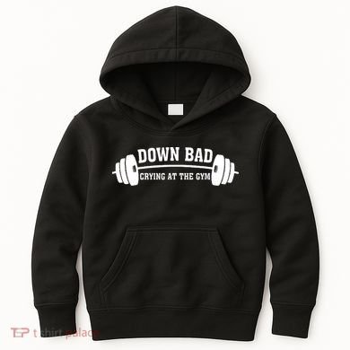 Down Bad Crying At The Gym Kids Hoodie